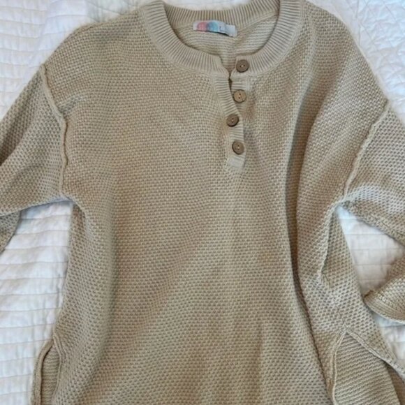 NWT Free People Hailee Sweater Set in Salt Water Khaki - Picture 3 of 4